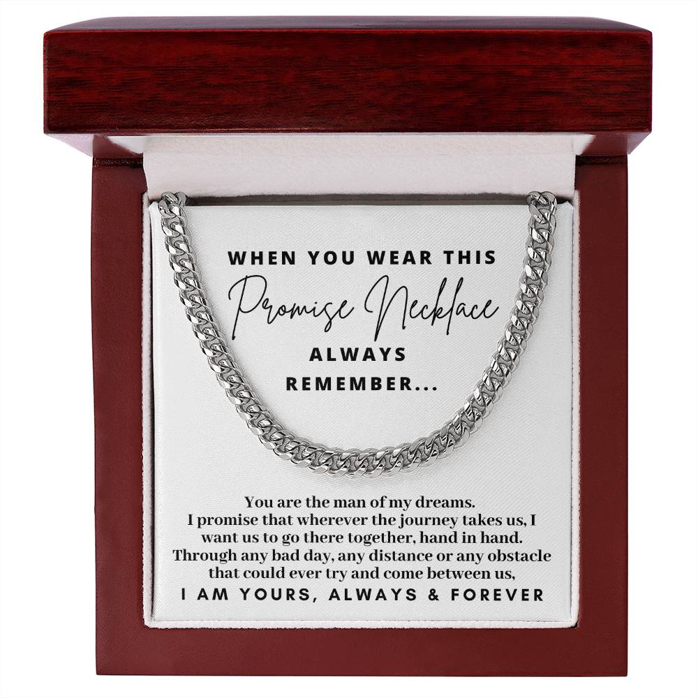 Personalized To My Man Promise Cuban Chain Necklace I Love You Gift Ideas  For Boyfriend Birthday Anniversary Day Christmas Customized Gift Box  Message Card - Teecentury.com