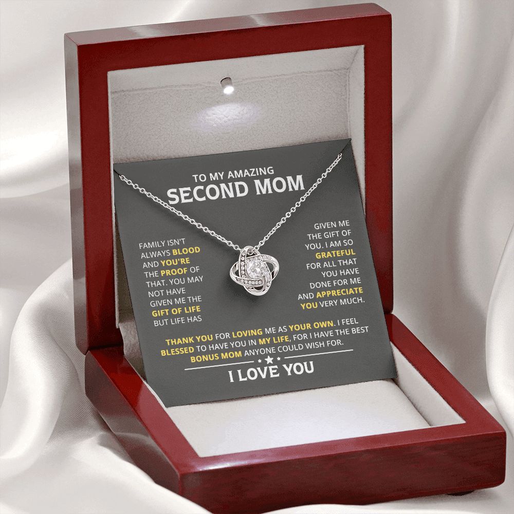 Bonus Mom Gifts from Son- I Love My Family Gifts 18K Yellow Gold Finish / Standard Box