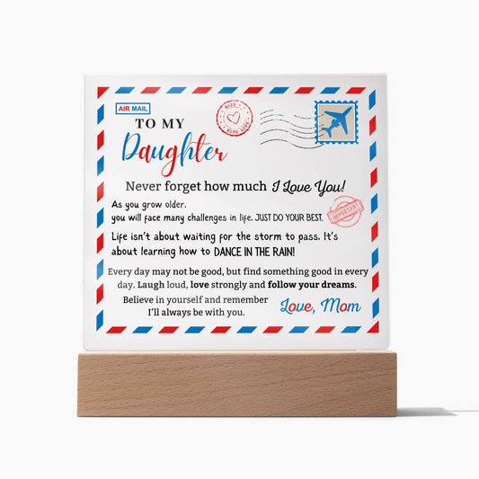 Daughter Gift - Follow Your Dreams - Air Mail Acrylic Plaque